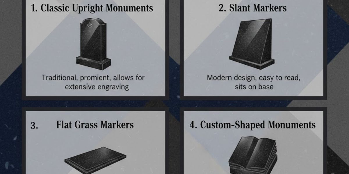 Types of Black Granite Tombstones and Monuments